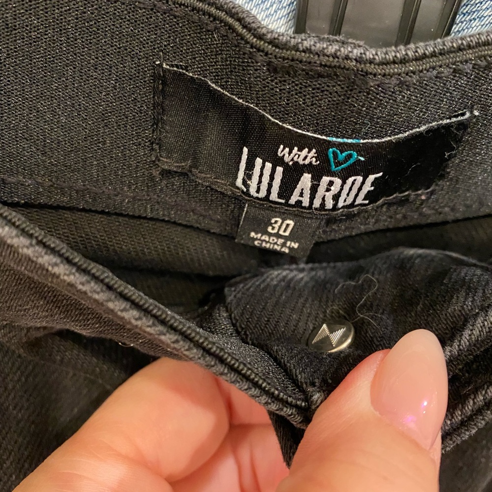 Black LuLaRoe Boyfriend Denim Shorts Like New!
